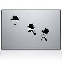 The Decal Guru 2040-MAC-15P-BLA Mustache Disguises Decal Vinyl Sticker, 15" MacBook Pro (2015 & Older), Black