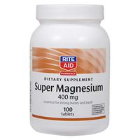 Rite Aid Super Magnesium Supplement, 400 mg - 100 Tablets | Bone and Heart Health Supplement