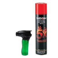 Neon Torch Lighter with Free Neon 5X Refined Butane Gas