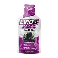 Nutrex Research Lipo-6 Keto goFAT Gel, On The Go Keto Snack, with MCT Powder and Avocado Powder Fat Bomb, and Carnitine, 12 Pack (Acai)