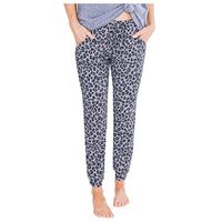 Haxikocty Women High Waist Leopard Printed Easy Trousers Long Pants Casual Sports Pajamas Pants Black