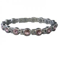 Magnetic Therapy Bracelet Round Amethyst Design