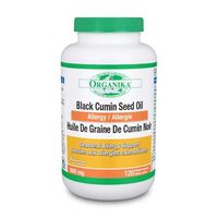 Organika Black Cumin Seed Oil, 500mg, 120 Softgel Capsules - Helps Relieve Symptoms of Seasonal Allergies