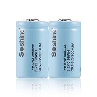 UnitedCAheart Soshine 2Pcs Ifr Cr2 300Mah 3.2V 0.96Wh 0.9A Lifepo4 Rechargeable Batteries Low Self-Discharge No Memory Effect Soshine Ifr Cr2 300Mah 3.2V 0.96Wh Lifepo4 Rechargeable Batteries