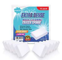 Puretec Extra Dense Magic Cleaning Eraser Sponge (10 Pack)- 2X Larger 3X Denser 2X Longer Lasting Melamine Pads in Bulk for Multi Surface Scrubbing- Walls, Floors, Kitchen, Bathroom