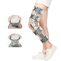 Hinged Knee Brace w/One Side Airbag ROM Adjustable Post Op Knee Support Orthosis Immobilizer Protector for Left Leg and Right Leg