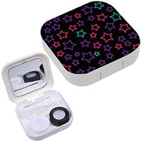 Portable Contact Lens Case Box Travel Kit Mirror + Bottle + Tweezers Container Holder [ Modern Bright ]