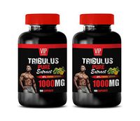 Testosterone Booster with Estrogen Blocker for Men - TRIBULUS Pure Extract 1000MG - tribulus Pills for Men - 2 Bottles 200 Capsules