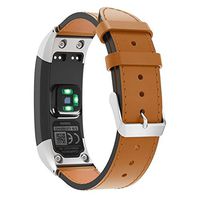 Zeshlla Luxury Leather Wrist Watch Band Strap for Garmin VIVOsmart HR Men Women Leather Replacement Wrist Watch Band