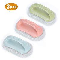 3Pcs Colors Kitchen Sponge Bathtub Pool Scrub Brush Strong Scouring Dish Washing Cleaning Brush.