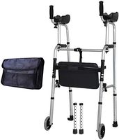 Lightweight Travel Walker with Knee Support, Ultra Mobility Aid Four Wheels, Drive Medical Rollator Walking Frame Adjustable Height, The Most Suitable Gift,Silver