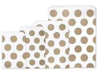 Pack Of 600, Assortment Gold Dots Paper Merchandise Bag Bags 4 Size (4-3/4 x 6-3/4", 6-1/4 x 9-1/4", 8-1/2 x 11" And 12 x 15") Made In Usa