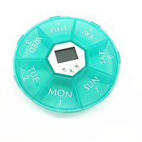 Pill Dispenser Timer, Portable Storage kit, 4 Alarms 7 divisions, Used by Elderly and Alzheimer's Patients,Green