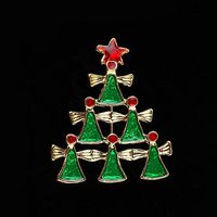 Fashion Rhinestone Brooch Pin Christmas Tree Santa Claus Snowman Women Jewelry Daily Popular Beauty Woman Cheap Design Womans | Patterns - 4# Bells Tree