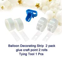 Balloon Decorating Strip Kit for Arch Garland 2 Rolls 16 Feet,Balloon Tape Strip, with 2 Rolls Balloon Glue Point Dots Stickers,1 Pcs Tying Tool