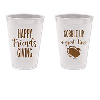 Thanksgiving Friendsgiving Frost Flex Plastic Cups - Gobble Up a Good Time (10 cups)