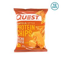 Quest Nutrition Tortilla Style Protein Chips, Nacho Cheese, Low Carb, Gluten Free, Baked, 1.1 Ounce (12 Count)