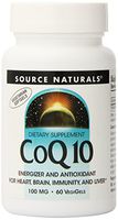 Source Natural Coenzyme Q10 Antioxidant Support 100 mg for Heart, Brain, Immunity, Liver Support - 60 Vegetarian Softgels
