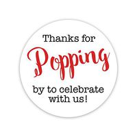 36ct, Thanks for Popping by Stickers, Thanks for Celebrating with Us Stickers (#381-C-RD)
