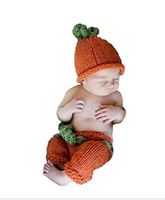 Eyourhappy Baby Photography Prop Crochet Knit Halloween Costume Pumpkin Hat Pants Shorts Outfits