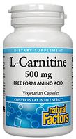Natural Factors - L-Carnitine, Supports Normal & Healthy Vascular Function, 60 Vegetarian Capsules