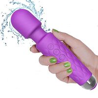 [Upgrade] Powerful Personal Wand Massager, 8 Speed 20 Vibration Mode, Whisper Quiet, Waterproof, Hand-held, Mini Wireless Massage Neck and Shoulders - Exercise Recovery and Muscle Pain (Purple)