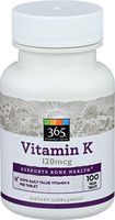 365 Everyday Value, Vitamin K 120mcg, 100 ct