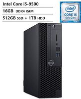2019 Dell OptiPlex 3070 Small Business Desktop, 9th Intel Core i5-9500 Six-Core Processor, 16GB DDR4 RAM, 512GB PCIe SSD + 1TB HDD, AC1200 PCIe-WiFi, HDMI, VGA, DVD-RW, Windows 10 Pro