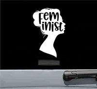 JS Artworks Cute Feminist Vinyl Decal Sticker (White)