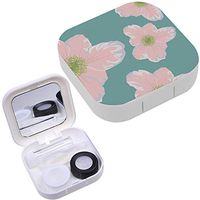Portable Contact Lens Case Box Travel Kit Mirror + Bottle + Tweezers Container Holder [ Spring Summer Flowers ]