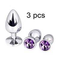3 PCS Jewelry Crystal Metal Bûtt Pl'ugs Beads Jeweled Back Massage Toys for Women Men Beginners Trainer Kit Stainless Steel Ànâles Trainer Kit