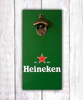 Heineken Beer Bottle Opener | Wall Mounted Opener | Bar Sign | Beer Sign -by LEADING EDGE DESIGNS