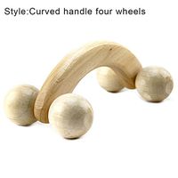 RollingBronze Antislip Handheld 4 Wheels Wooden Body Massage Roller Relieves Pain Stress Relief Health Care
