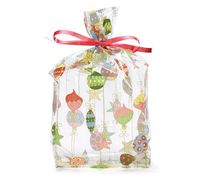25ct Small"Merry Ornaments" 7x2x3" Cello Cellophane Treat Food Snack Bags nfLG -650