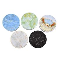 RMISODO 5 Pieces Contact Lens Case Kit Mini Portable Marble Contact Lens Box Container with Mirror Tweezer Applicator Bottle for Eye Care