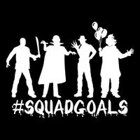 #Squadgoals Zombie Clown Monster Freddy Jason Vinyl Decal Sticker | Cars Trucks Vans SUVs Walls Cups Laptops | 7 Inch | White | KCD2651