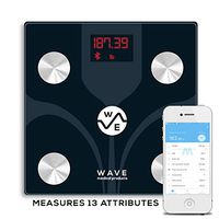 Wave Medical Advanced Bluetooth BMI Body Fat Fitness Digital Bathroom Scale with Smartphone App Smart Digital Body Composition Analyzer, Smart Scale for Home
