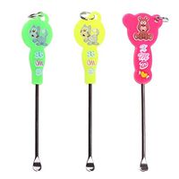 BizAmzz - Cleaning Brushes - 1pc Cartoon Earpick Ear Wax Curette Remover Cleaner Spoon Care Health Clean Stainless Steel Removal - Hearing Brushes Sponge Make Drill Attachment Sponges Automotive Baby