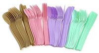 Unicorn Party Pastel Rainbow Birthday Plastic Cutlery Utensils (24 Count)