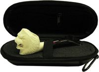 Miniature Meerschaum Pipe - LION w/ Zippered Case