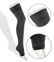 Thigh High Compression Stockings 20-30mmHg Pair with Open-Toe for Men and Women from Lemon Hero - FDA Registered - Best Unisex Leg Support Hose (Medium, Black)