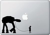 Boy Walking Robot - MacBook or Laptop Decal (7.75" w x 4.5" h) (Black)