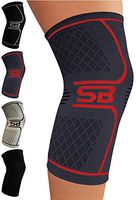 SB SOX Compression Knee Brace for Knee Pain - Braces and Supports Knee for Pain Relief, Meniscus Tear, Arthritis, Injury, Running, Joint Pain, Support (Charcoal/Red, X-Large)