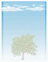 NEW Apple Tree Letterhead Stationery Paper 26 Sheets