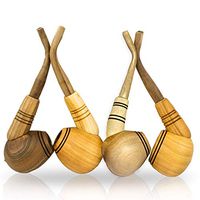 4 pcs Tobacco Pipes - Hand Carved Classic Wooden Smoking Pipes for Tobacco - Gift for Men Husband Dad