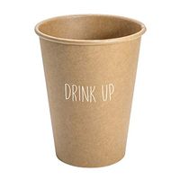 SB Design Studio D2263 Sips Drinkware 12-Ounce Kraft Paper Cups, Drink Up