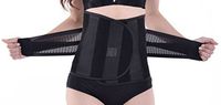 Panegy Womens Adjustable Waist Trimmer Belt Back Lumbar Support Postpartum Protecting Stretchy Waistband Belt Stomach Body Wrap Size L - Black