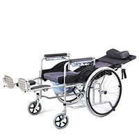 Chair Shower Toilet Full Reclining Mobile Seat Toilet/with Adjustable Folding Leg Commode, Detachable Cleaning Pad - Load Capacity 220lb