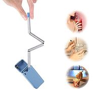 Folding Drinking Straw Stainless Steel Food Grade, Reusable, Portable Travel Keychain, 9-Inch Long Metal Drinking Straw for Travel, Household, Outdoor (Blue)
