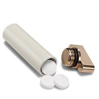 Cielo - Designer French Gold & Pale Grey Pill Case Keychain Pill Holder for Medicine, Allergy Pills, Ibuprofen, Aspirin - Made in The USA, Cielo's Pill Container Keychain Pill Fob is The Best!